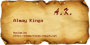 Almay Kinga névjegykártya